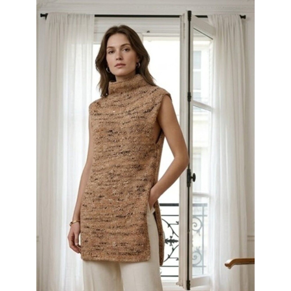Wilfred Aritzia Brick Wool-Alpaca-Silk Tunic Dress: Elevated Knitwear - Small